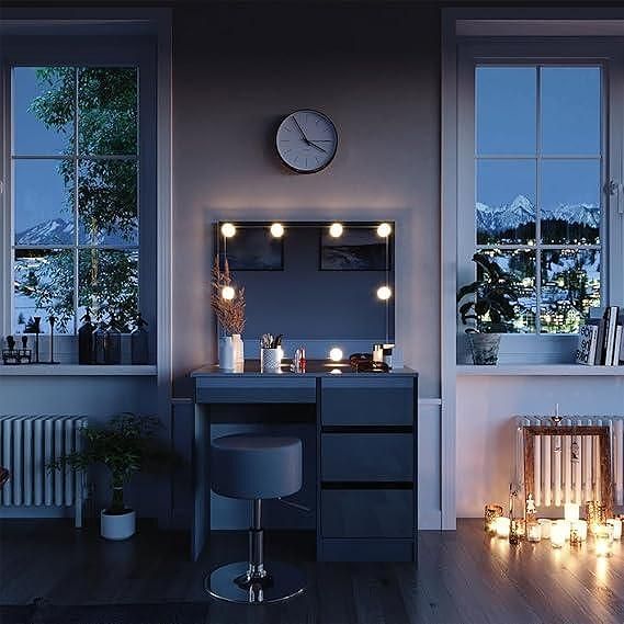 Тоалетка "onyx gloss  90 см с led огледало