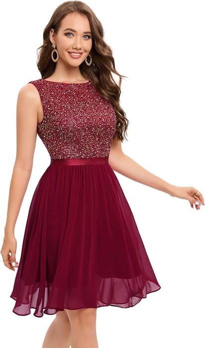 Bbonlinedress дамска рокля с пайети, елегантна бална рокля 2XL