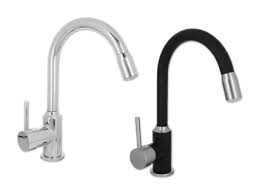 LED смесител за кухненска мивка въртящ се на 360 Хром Черен