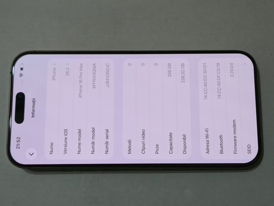 Vand/schimb iPhone 16 Pro Max 256gb