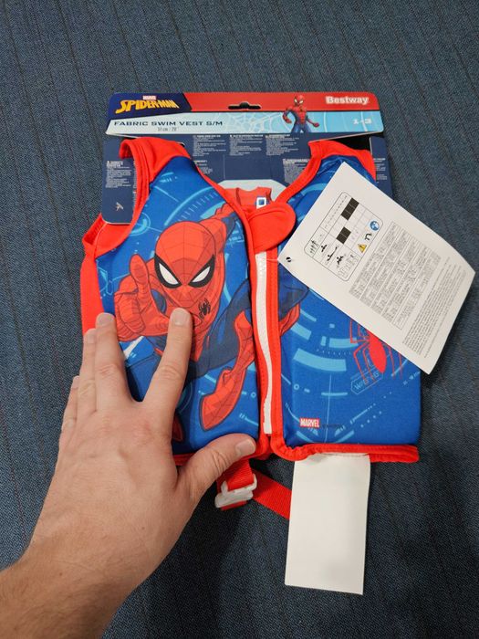 Детска жилетка за плуване, дунапрен, Spiderman 1-3 г./11-19 кг, НОВА