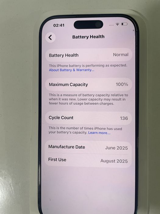 Iphone 16 pro baterie 100%