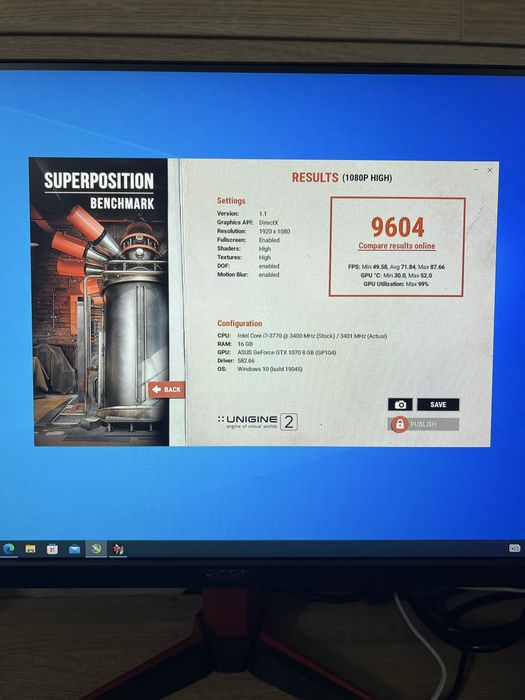 Геймърски компютър / i7 3770 / GTX 1070 8GB / 16GB RAM / 256GB SSD / 1TB HDD