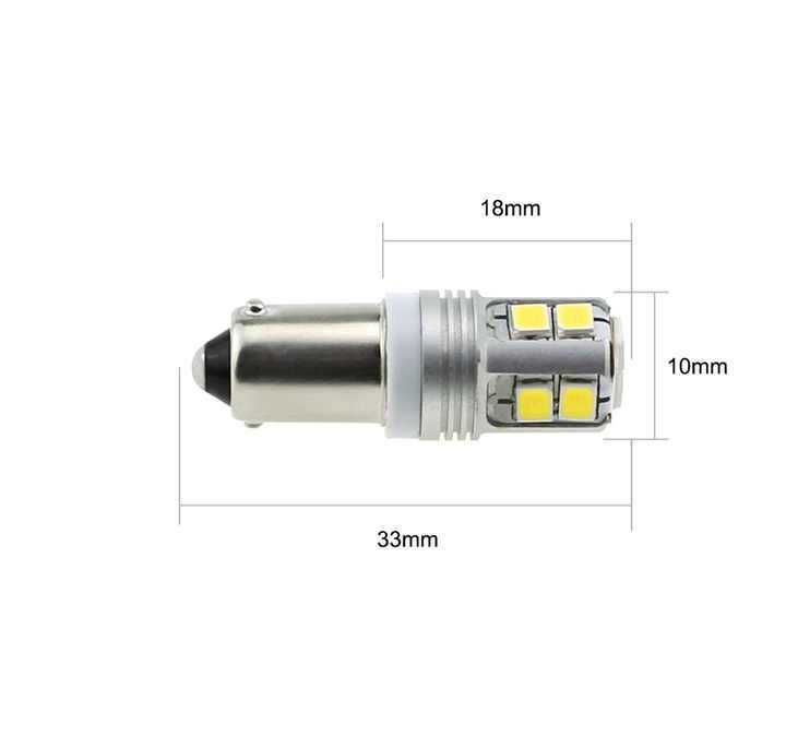 2 броя LED крушки BA9s бяла светлина 12V/24V за автомобил и камион