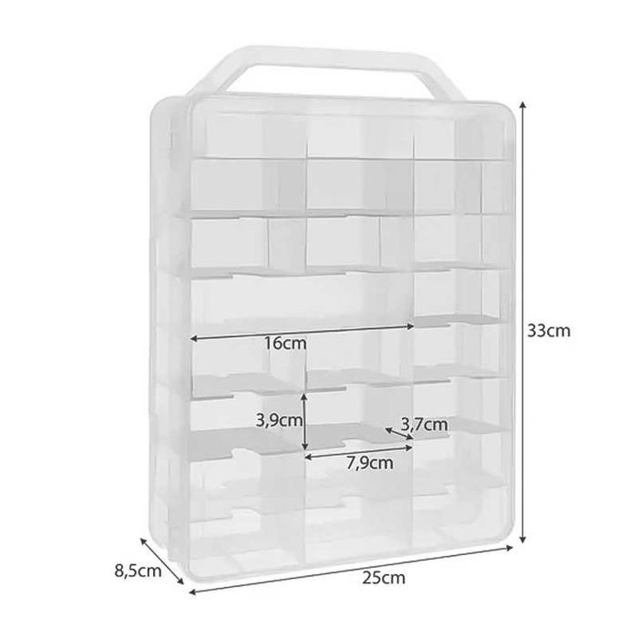 Преносимо куфарче рафт за подреждане на колички, 46 отделения