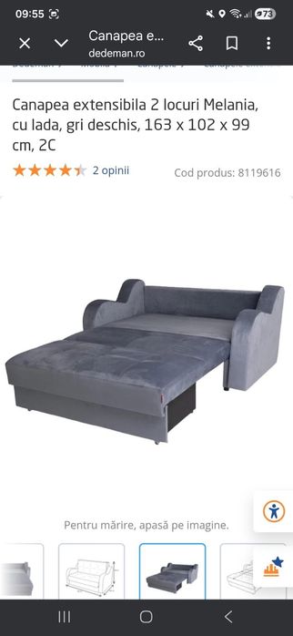 De vânzare canapea extensibilă!