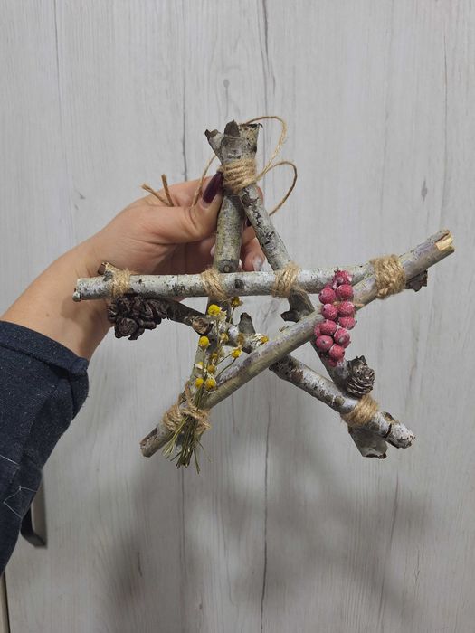 Ръчно изработен пентакъл за защита на дома – естествени материали