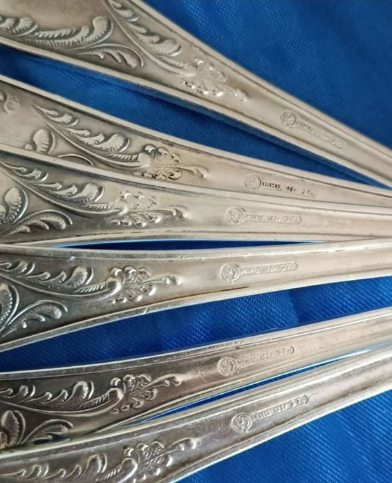 Посуда. Мельхиор, набор на 6 персон 24 предмета.