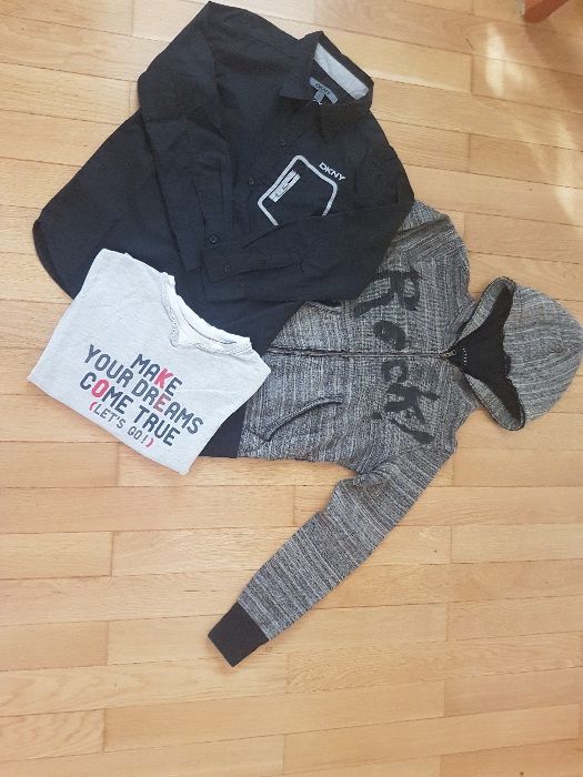 Страхотни детски блузки DKNY,OKAIDI,GAS и суитшърт SISLEY за 10г.момче