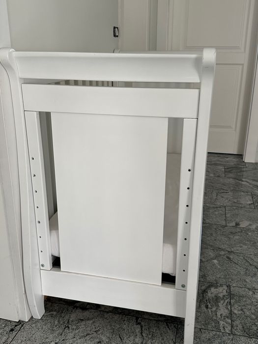 Pătuț lemn bebe alb