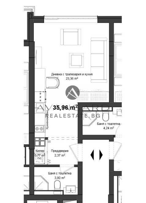Продава се Едностаен апартамент в Пловдив, Кършияка - 44 кв.м за 508 €/кв.м - Снимка #3