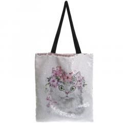 Geanta de umar paiete cu pisicuta