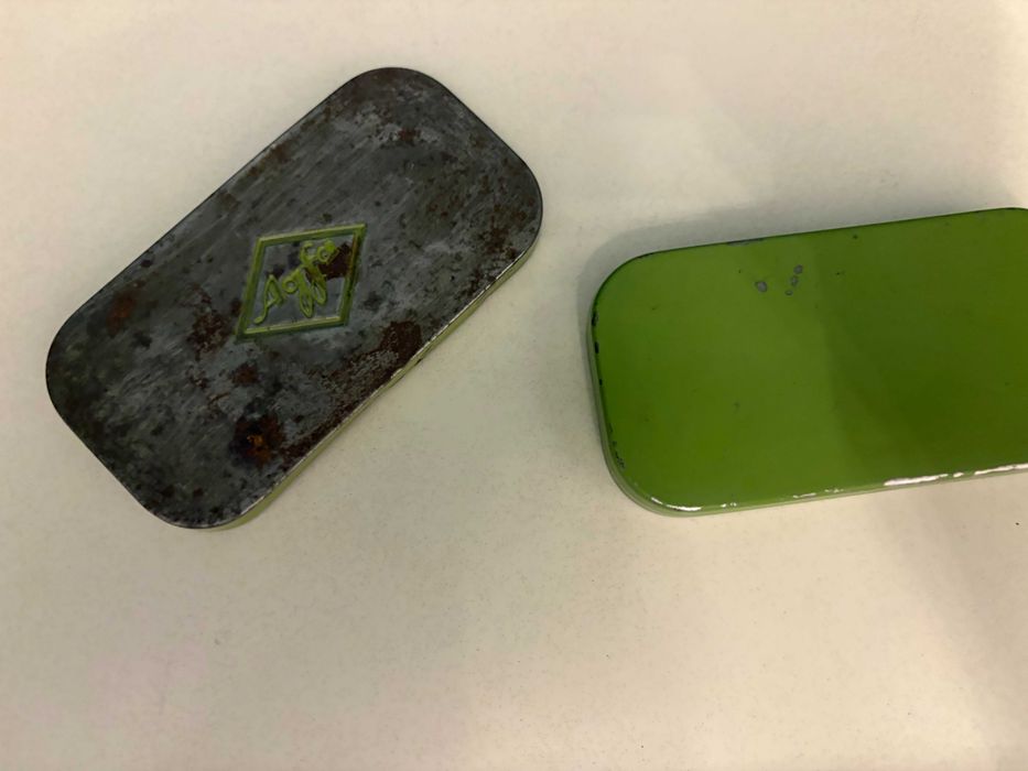 Cutie metalică veche pentru benzi de film AGFA Germania ani 1940