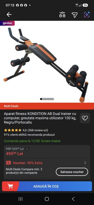 Aparat fitness KONDITION AB Dual Trainer cu computer – aproape nou