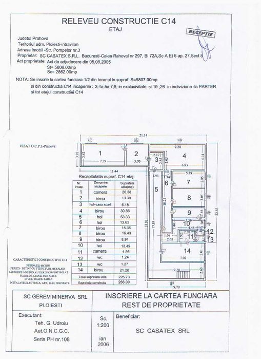 Inchiriez spatiu birouri Ploiesti 50 mp, strada Pompelor nr 3