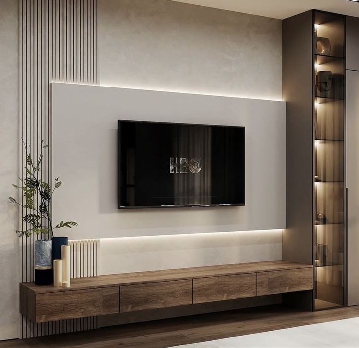 TV-зона на стену | Дизайн из ПВХ-панелей