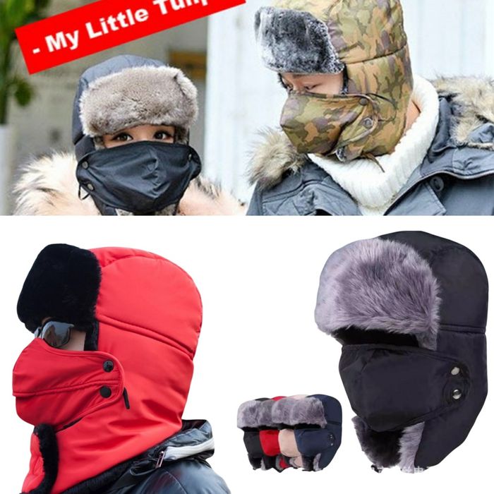 мъжка шапка много топло зимна ушанка с дебел пух водоустойчива