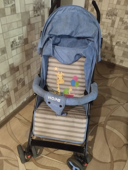 Коляска трость синяя