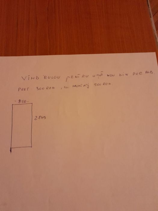 Vând rulou din PVC nou