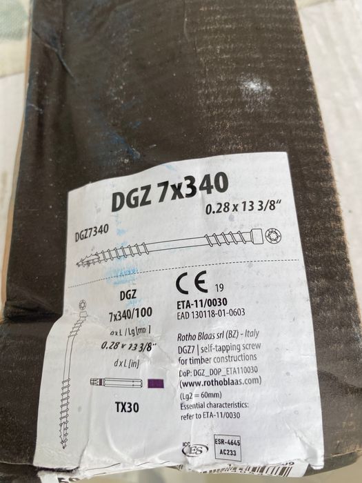 Suruburi lemn dgz 7x340 cu cap cilindric