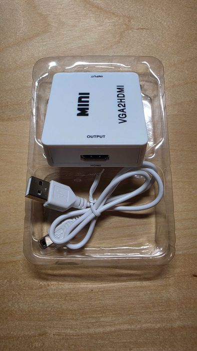Convertor VGA la HDMI adaptor VGA2HDMI Full HD 1080p audio monitor TV proiector laptop PC convertor activ nou