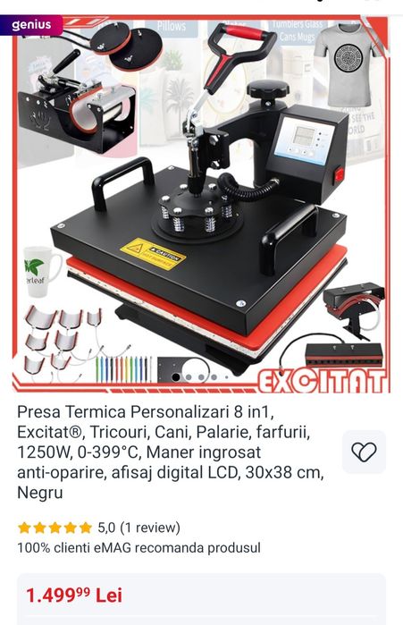 Presa Termica Personalizari 8 in 1