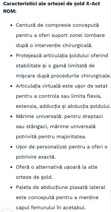 Orteza DonJoy X-Act Rom pentru sold