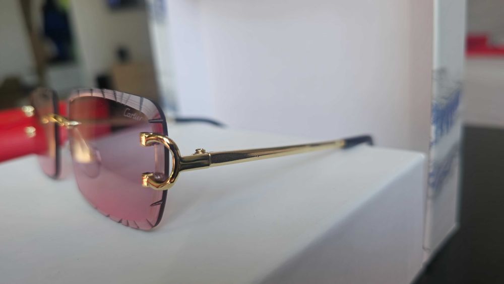 Ochelari de soare Cartier Diamond Cut Lenses Pink, Transport Gratuit