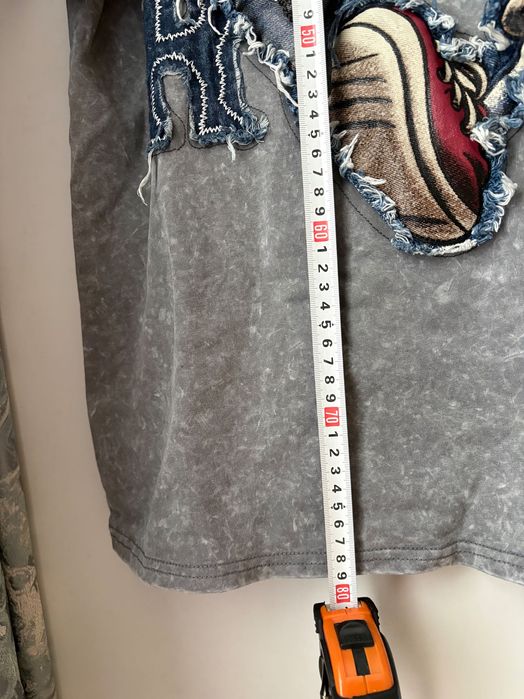 Тениска с деним декорация  заек