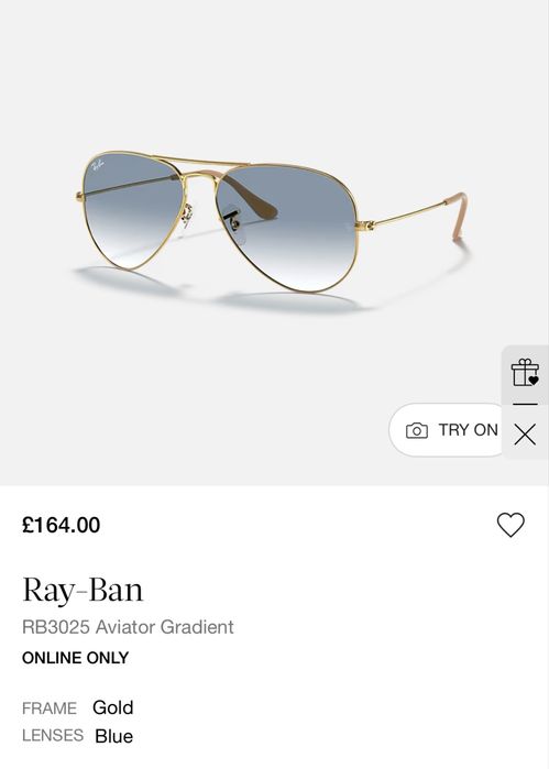 Слънчеви очила Ray-Ban Aviator RB3025 Gold оригинал