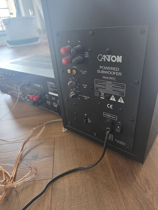 vand sistem audio receiver Yamaha + boxe 5.1 Canton + suporti boxe + cabluri