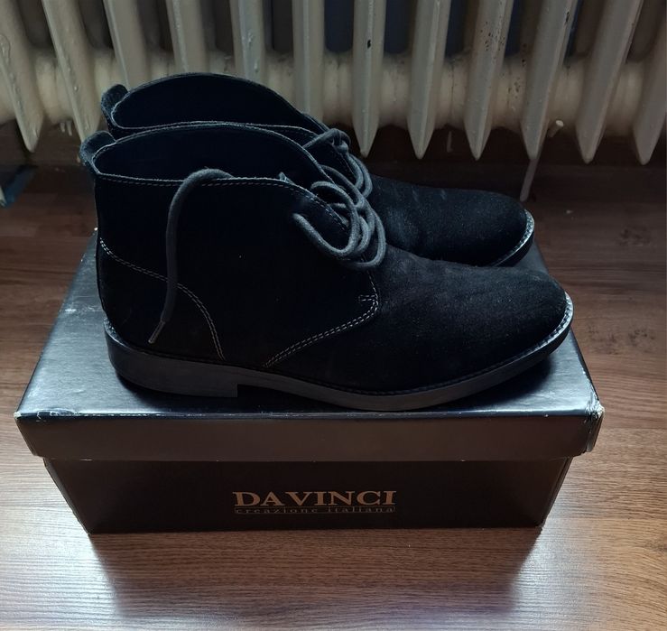 Ghete barbati, negre, piele întoarsă, nr 41