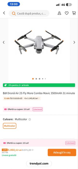 Drona Dji Air 2 S fly more combo