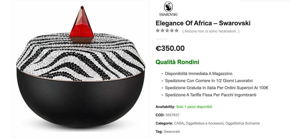 Cristal Swarovski Jamila – Cutie bijuterii / decor