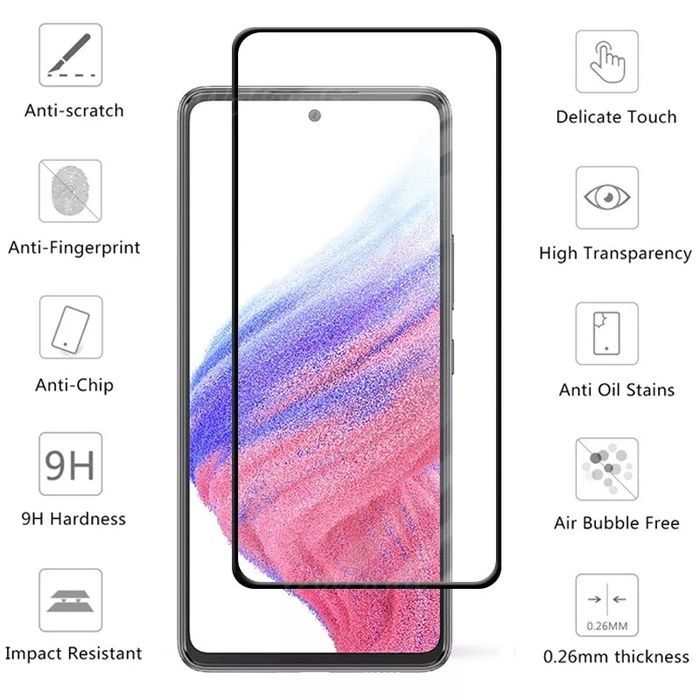 5D Стъклен протектор за Samsung Galaxy A13 4G A22 A33 A53 5G A73 A52s