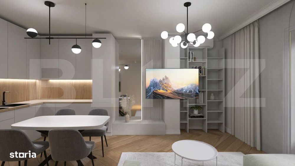 Apartament nou modern, 2 camere, centrala pe gaz si panouri fotovoltai