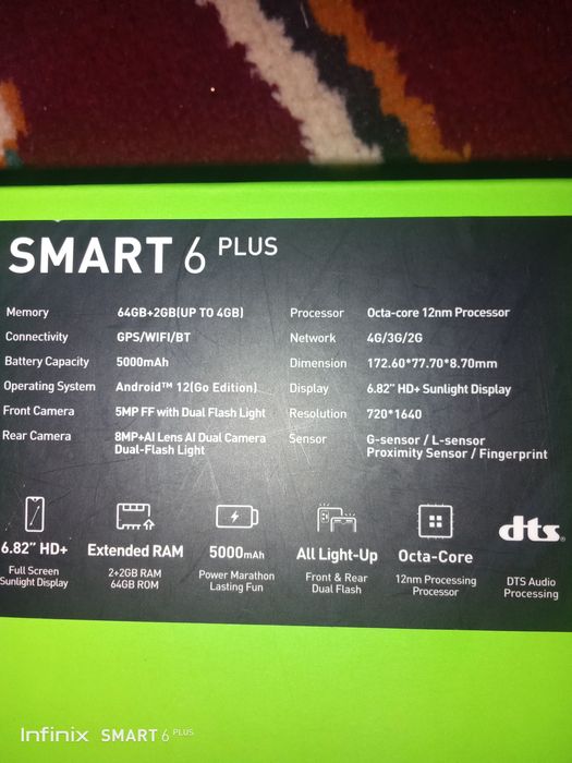 Telefon sotiladi infinix Smart 6 pilus 800 000