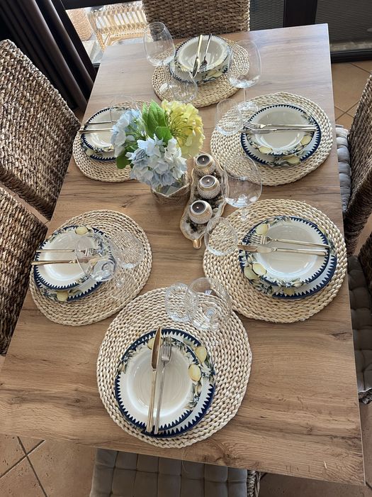 Кухненска маса MARKSKEL 90x150/193 бяла/цв. див нат. дъб