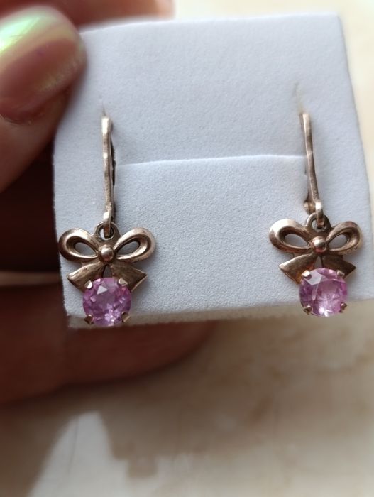 Советские  подростковые серебряные серьги.