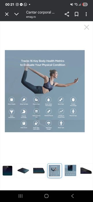 Cantar corporal smart Amazfit Smart Scale, Bluetooth, Wi-Fi, LED