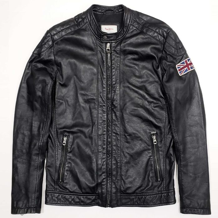 PEPE JEANS LENNON Leather Biker Мъжко Кожено Яке Като ново S-M