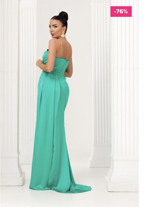 Rochie lunga bogas turcoaz
