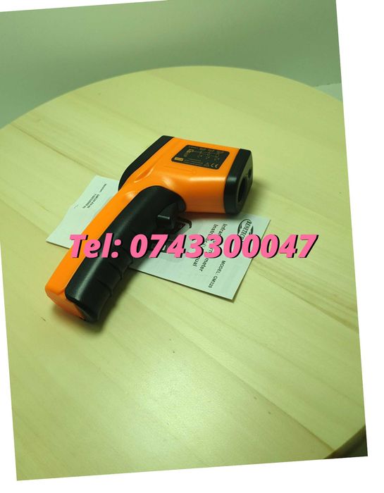 Termometru Industrial Optimus At 420 Interval -50 +480 Grade C Cu Afisaj Luminat , Portocaliu Negru Pentru Utilizare Tehnica Sau Decorativa