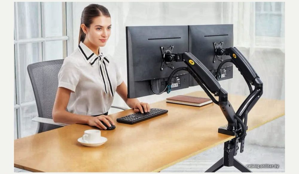 Кронштейн настольный NB F160 для двух мониторов . Для телевизоры.