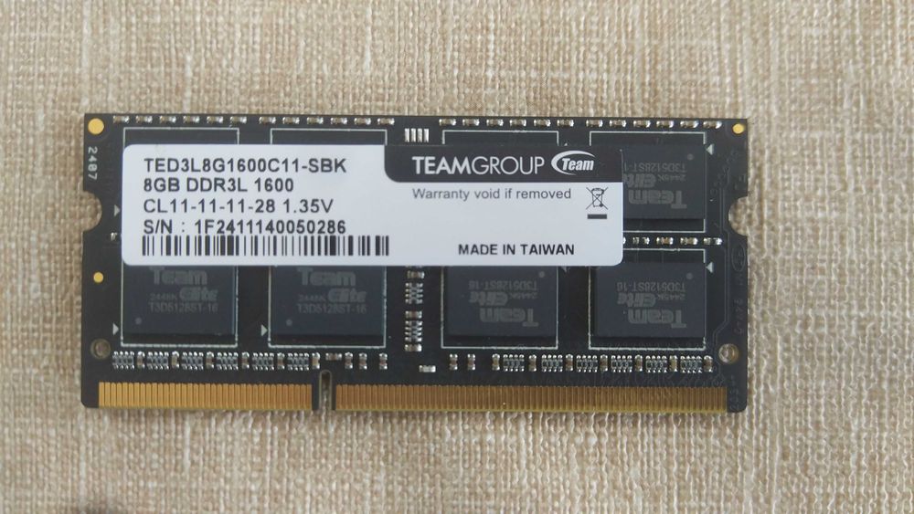 Рам памет за лаптоп 8GB DDR3L PC3-12800 DDR3-1600MHz non-ECC