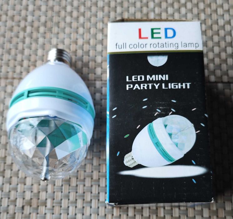 Bec Rotativ Disco LED RGB 3W, Fasung E27, MULTICOLORA