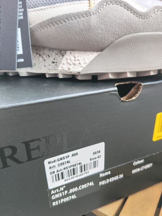 Replay Field Edge sneakers bărbătești gri cu alb mărimea 42 noi originali