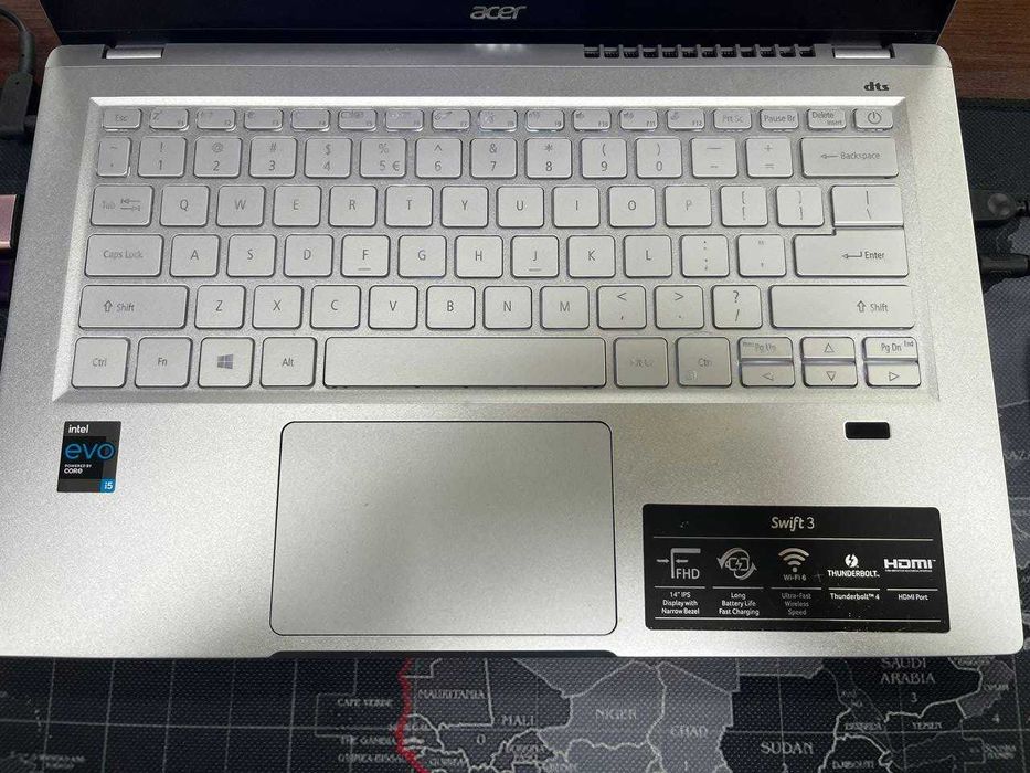 Acer Swift 3. Intel i5-1135G7. DDR4 16/512GB. 14" FullHD. Pure silver
