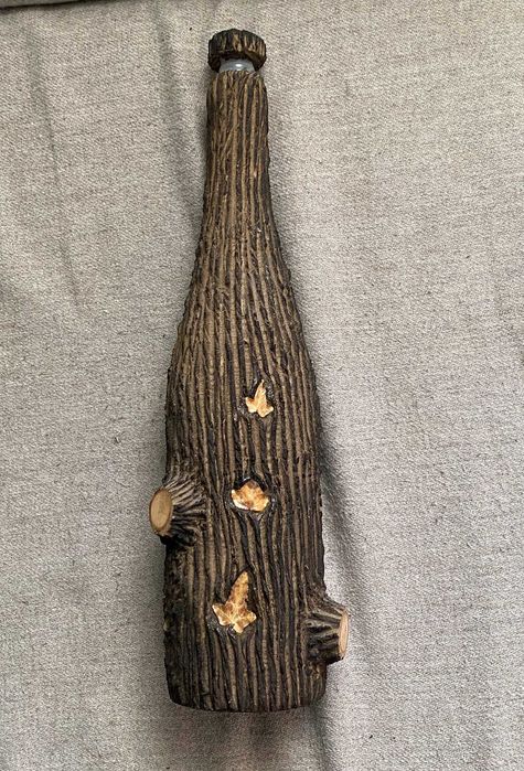 Sticla imbracata in lemn cu dop - colectie