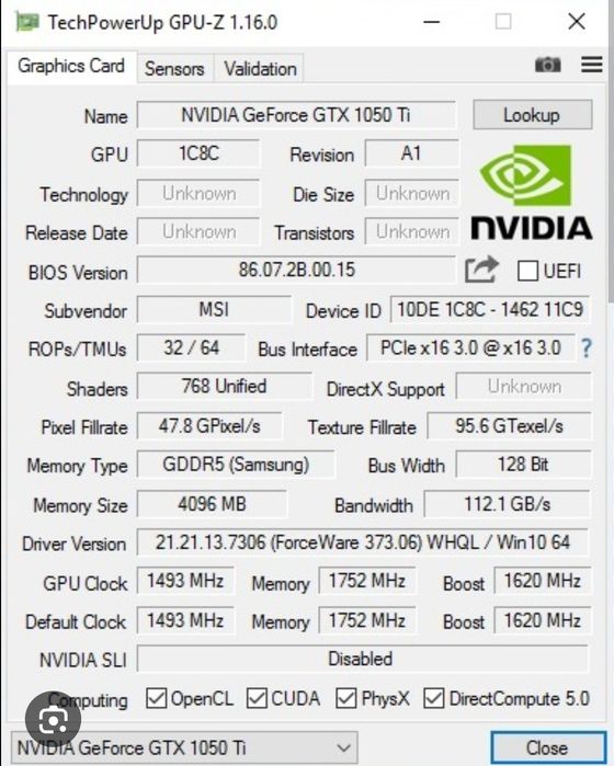 GeForce 1050TI (продам)